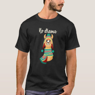 Enjoy Wear Cool Llama No Drama Illustration Graphi T-Shirt