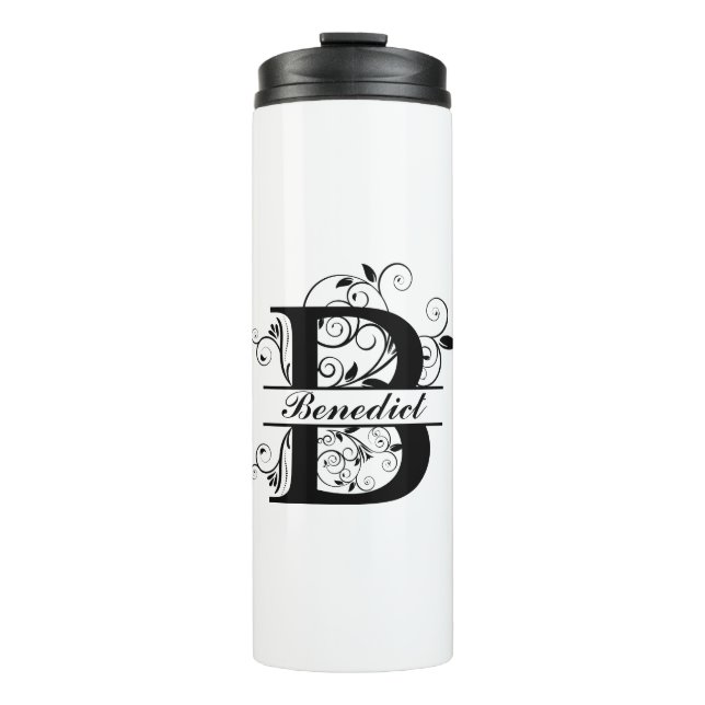Enjoy your coffee with your personalized Monogram  Thermal Tumbler (Front)
