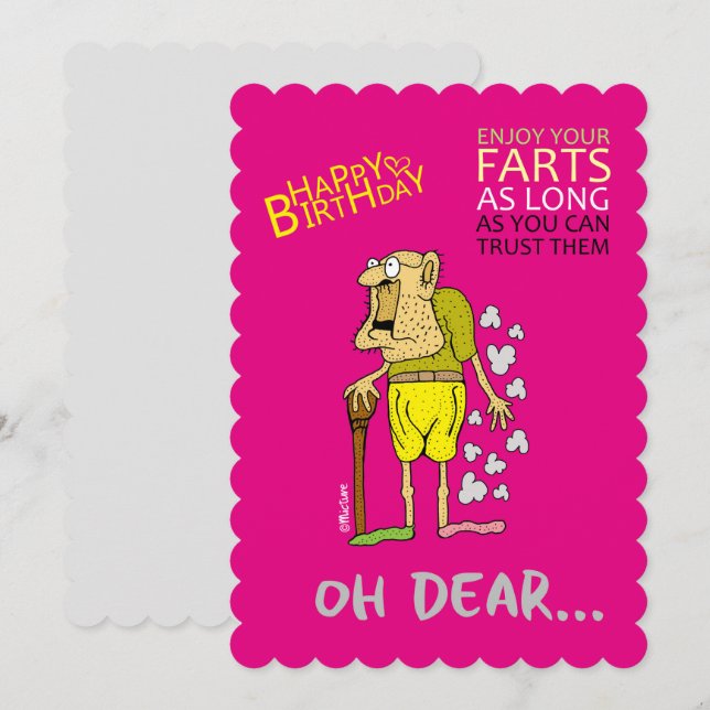 Enjoy your farts old man Birthday greeting Card (Front/Back)