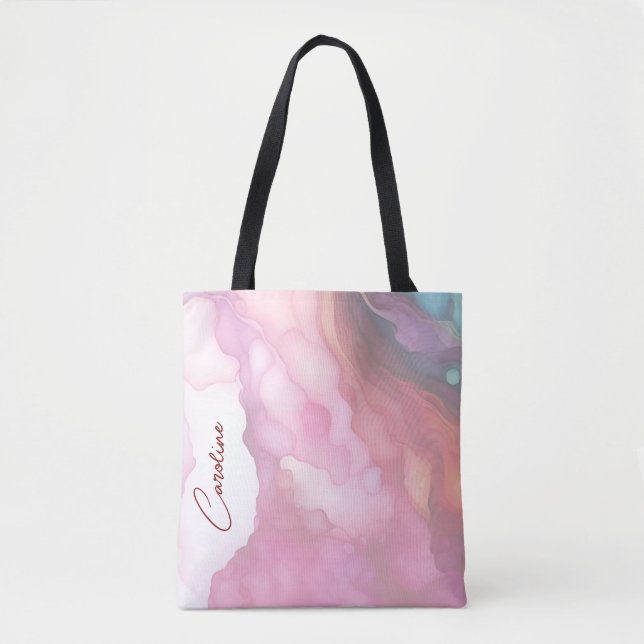 Enjoy Your Retirement Pastel Fluid Colours Tote Bag (Front)
