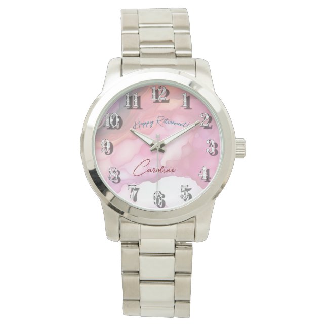 Enjoy Your Retirement Pastel Fluid Colours Watch (Front)