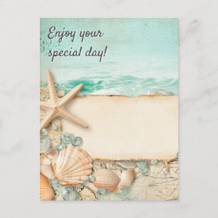 Enjoy your special day beach postcard