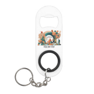 Enjoy your stay quote AI art Keychain Bottle Opener
