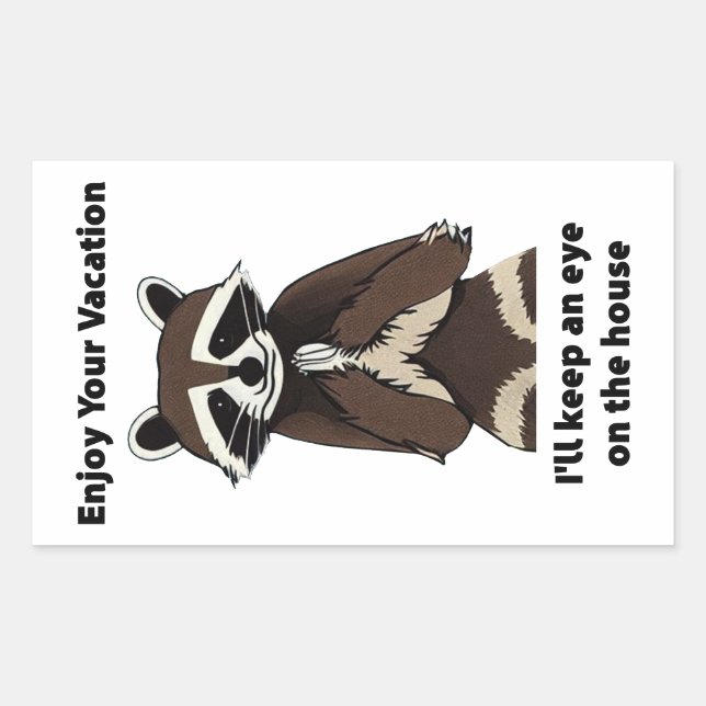 Enjoy Your Vacation Mischievous Raccoon Sticker (Front)