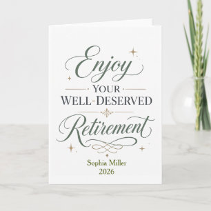 Enjoy Your Well-Deserved Retirement Personalized  Card