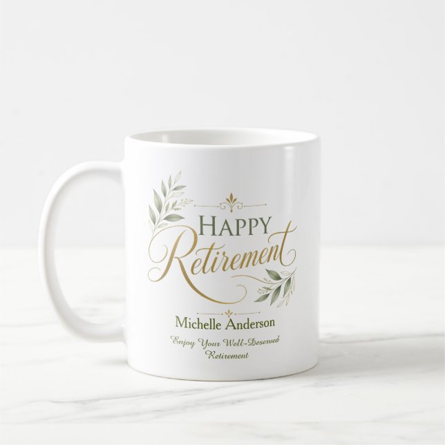 Enjoy Your Well-Deserved Retirement Personalized  Coffee Mug (Left)