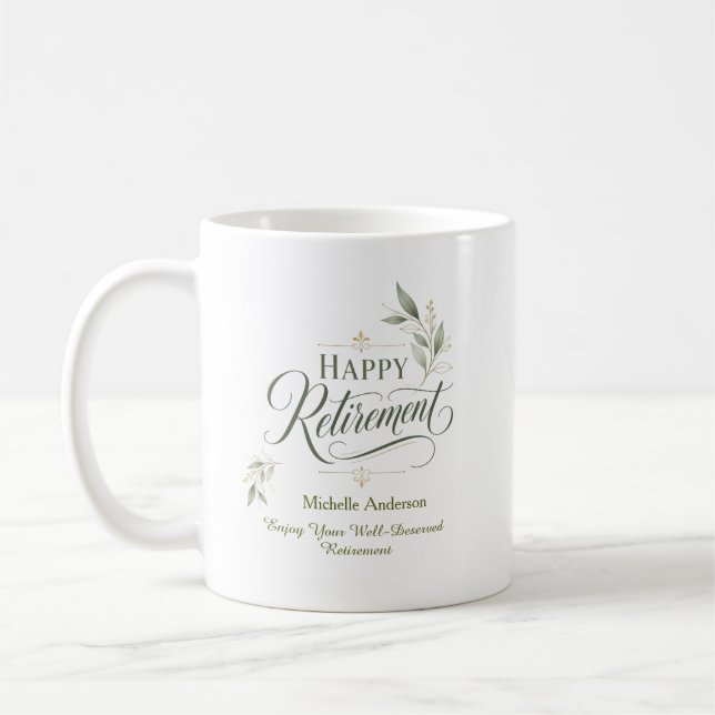 Enjoy Your Well-Deserved Retirement Personalized  Coffee Mug (Left)