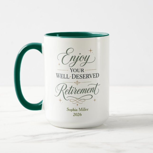 Enjoy Your Well-Deserved Retirement Personalized  Mug (Left)