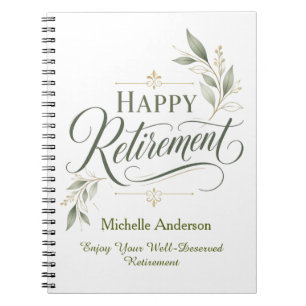 Enjoy Your Well-Deserved Retirement Personalized  Notebook