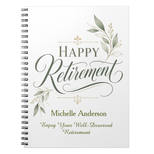 Enjoy Your Well-Deserved Retirement Personalized  Notebook (Front)