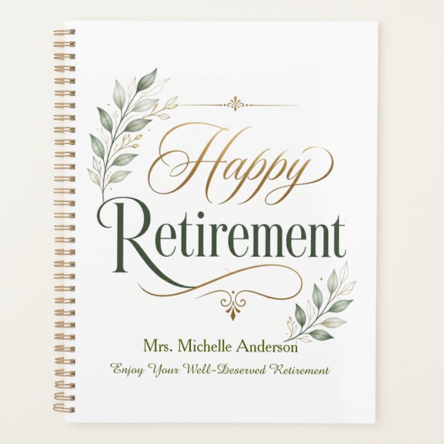 Enjoy Your Well-Deserved Retirement Personalized  Planner (Front)