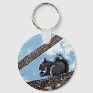 Enjoying a Nut Keychain