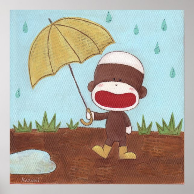 Enjoying A Rainy Day Poster (Front)