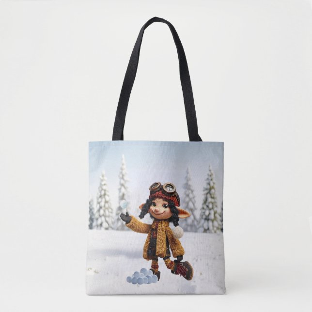 Enjoying A Snow Day Tote Bag (Front)
