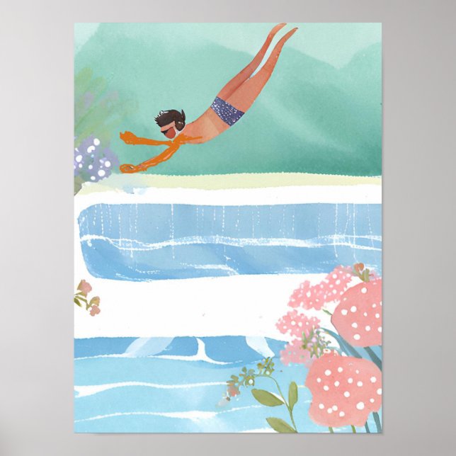 Enjoying a swim poster (Front)