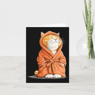 Enjoying Bathrobe Time Costume for Cats Lovers Card