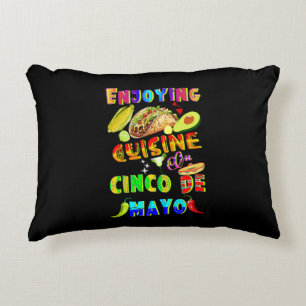 Enjoying Cuisine On Cinco de Mayo Accent Pillow