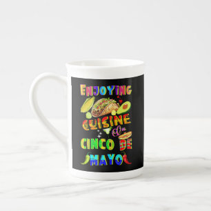 Enjoying Cuisine On Cinco de Mayo Bone China Mug