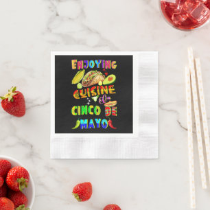 Enjoying Cuisine On Cinco de Mayo Napkin