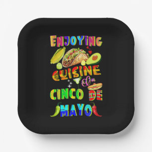 Enjoying Cuisine On Cinco de Mayo Paper Plate