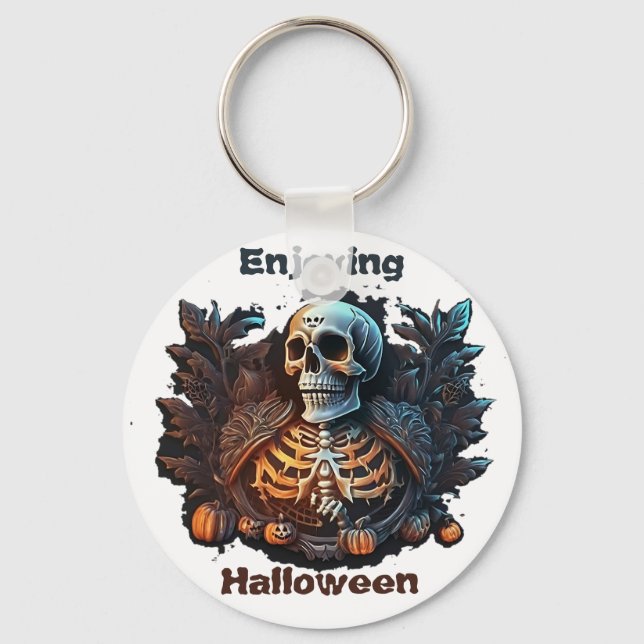 Enjoying Halloween  Keychain (Front)