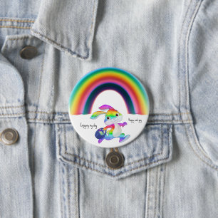 Enjoying my Day Rainbow 3 Inch Round Button