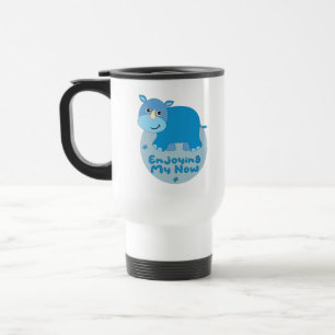 Enjoying my now Kawaii cute blue rhino Travel Mug