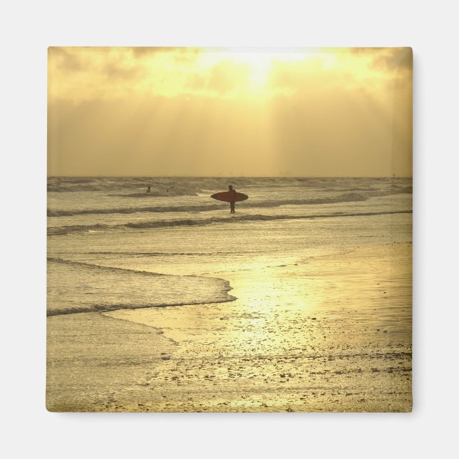 Enjoying The Beach at Sunset Magnet (Front)