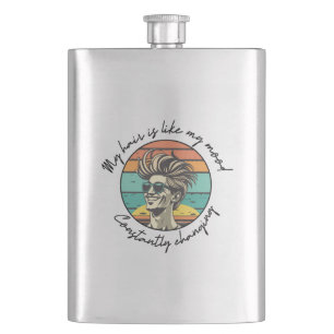 Enjoying the Daily Change with Every Sip (Metal) Hip Flask
