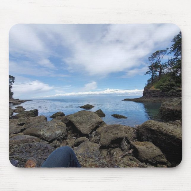 Enjoying the ocean view, magical wave action mouse pad (Front)