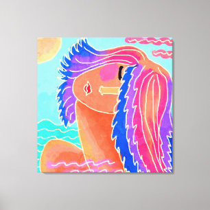 Enjoying the Sunshine Abstract Digital Painting Canvas Print