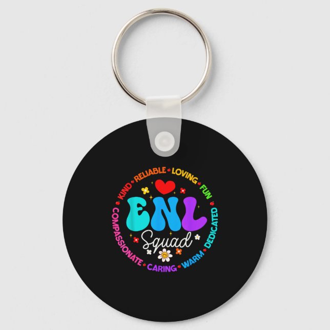 Enl Squad Teacher Squad English New Language Crew  Keychain (Front)