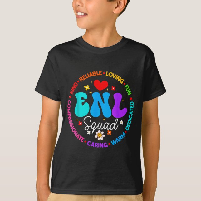 Enl Squad Teacher Squad English New Language Crew  T-Shirt (Front)