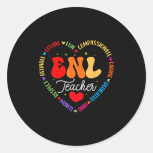 Enl Teacher Squad English New Language Squad Crew  Classic Round Sticker
