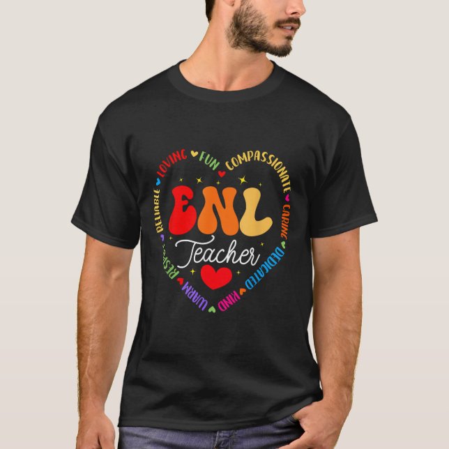 Enl Teacher Squad English New Language Squad Crew  T-Shirt (Front)