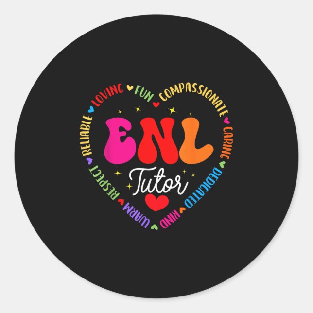 Enl Tutor Teacher Squad English New Language Squad Classic Round Sticker (Front)