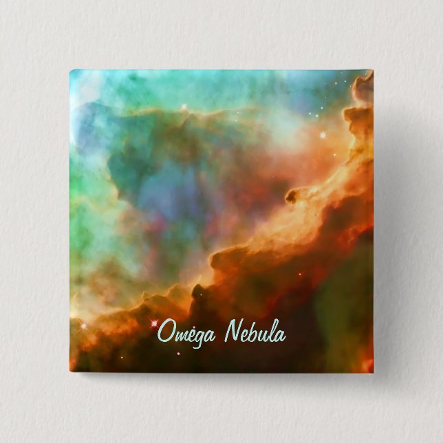 Enlarged Region of The Omega Nebula 2 Inch Square Button (Front)