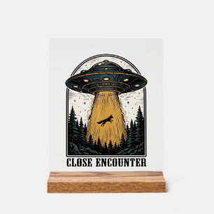 Enlèvement de forêt extraterrestre Gravure vintage
