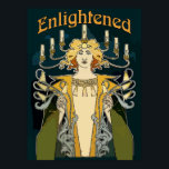 Enlightened Art Deco Man Poster<br><div class="desc">Enlightened Art Deco Man with Candles</div>