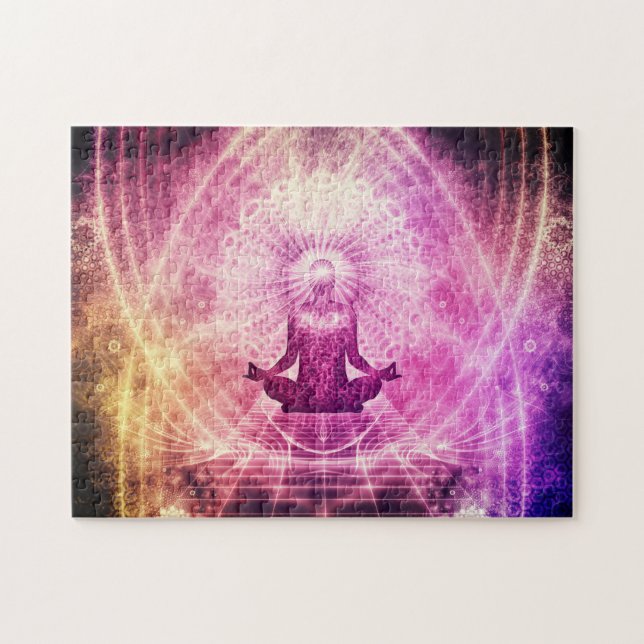 Enlightened Meditation Chakra Mind Heart Coherence Jigsaw Puzzle (Horizontal)