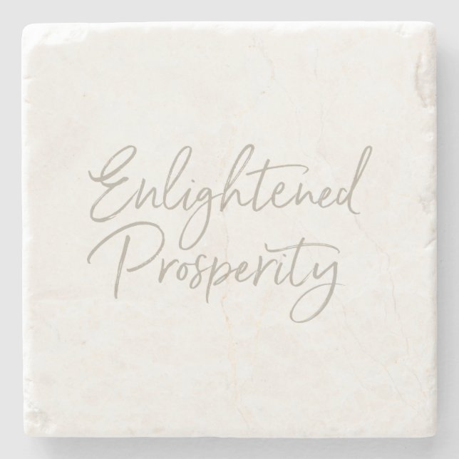 Enlightened Prosperity Natural Stone Coaster (Front)