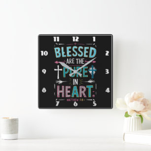 Enlightening Words Amidst a Cross Square Wall Clock