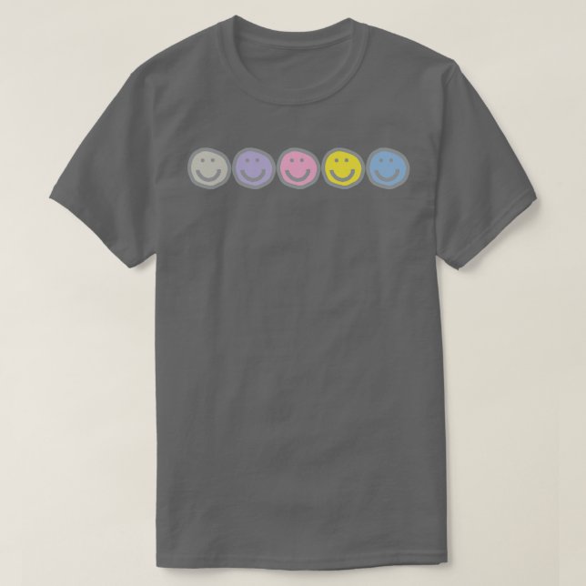 Enlightenment Smiles Five Smiley Face Drawings T-Shirt (Design Front)