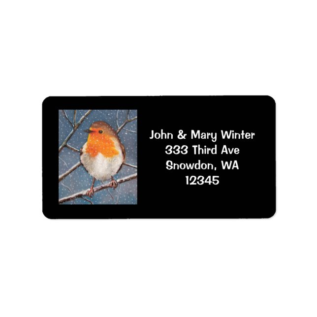 ENLISH ROBIN: ADDRESS LABELS: ORIGINAL ART LABEL (Front)
