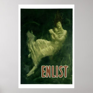 Enlist Fred Spear WW1 Historic Lusitania Poster