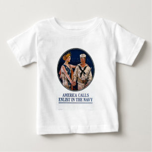 Enlist in the U.S. Navy - Vintage War Propaganda Baby T-Shirt