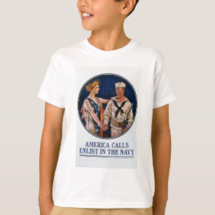Enlist in the U.S. Navy - Vintage War Propaganda T-Shirt