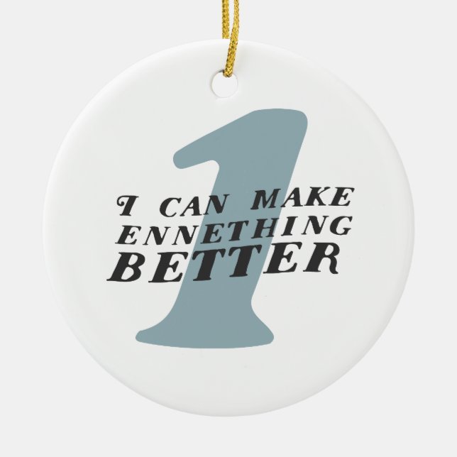 Enneagram 1 ornement drôle de Noël (Devant)