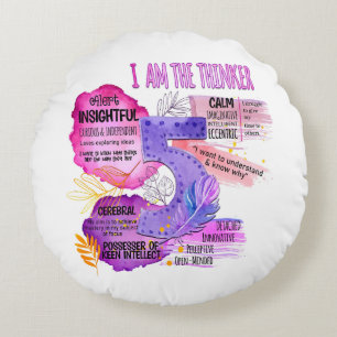 Enneagram Type 5 - I Am The Thinker Round Pillow