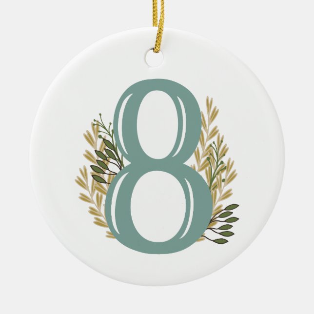 Enneagram Type 8 Floral Christmas Ornament (Front)